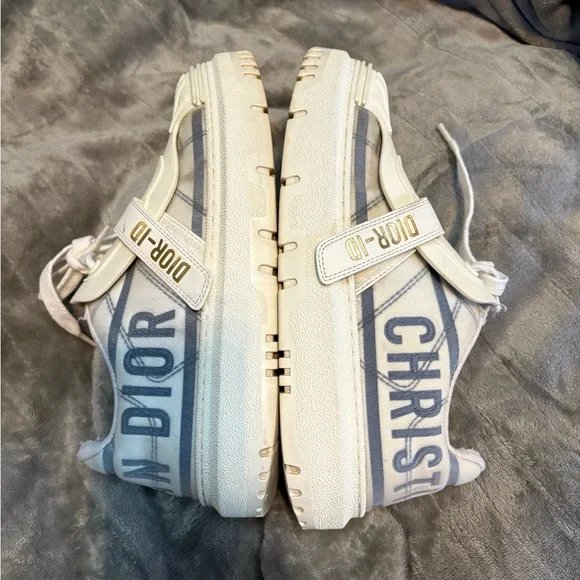 Dior Cream and French Blue Logo Sneakers size 36 - Picture 4 of 16